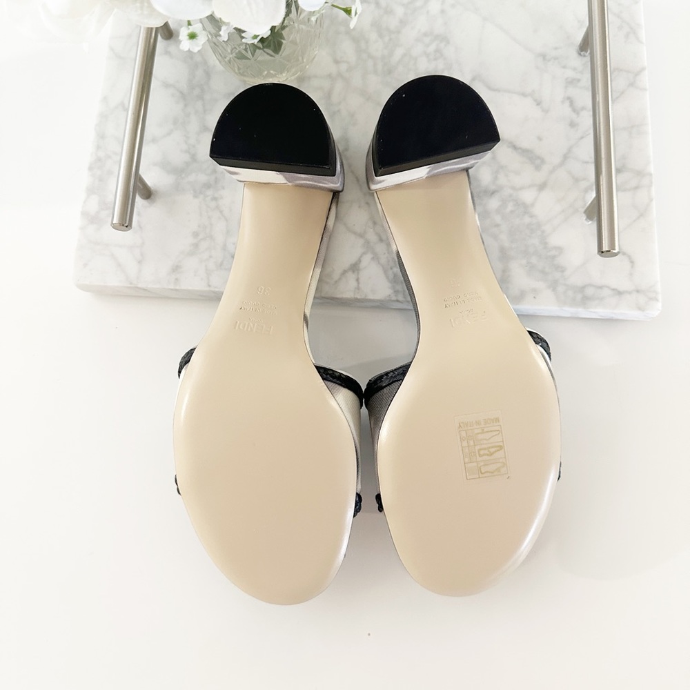 FENDI Tie Dye Logo Embroidered Sandal - Picture 4 of 8